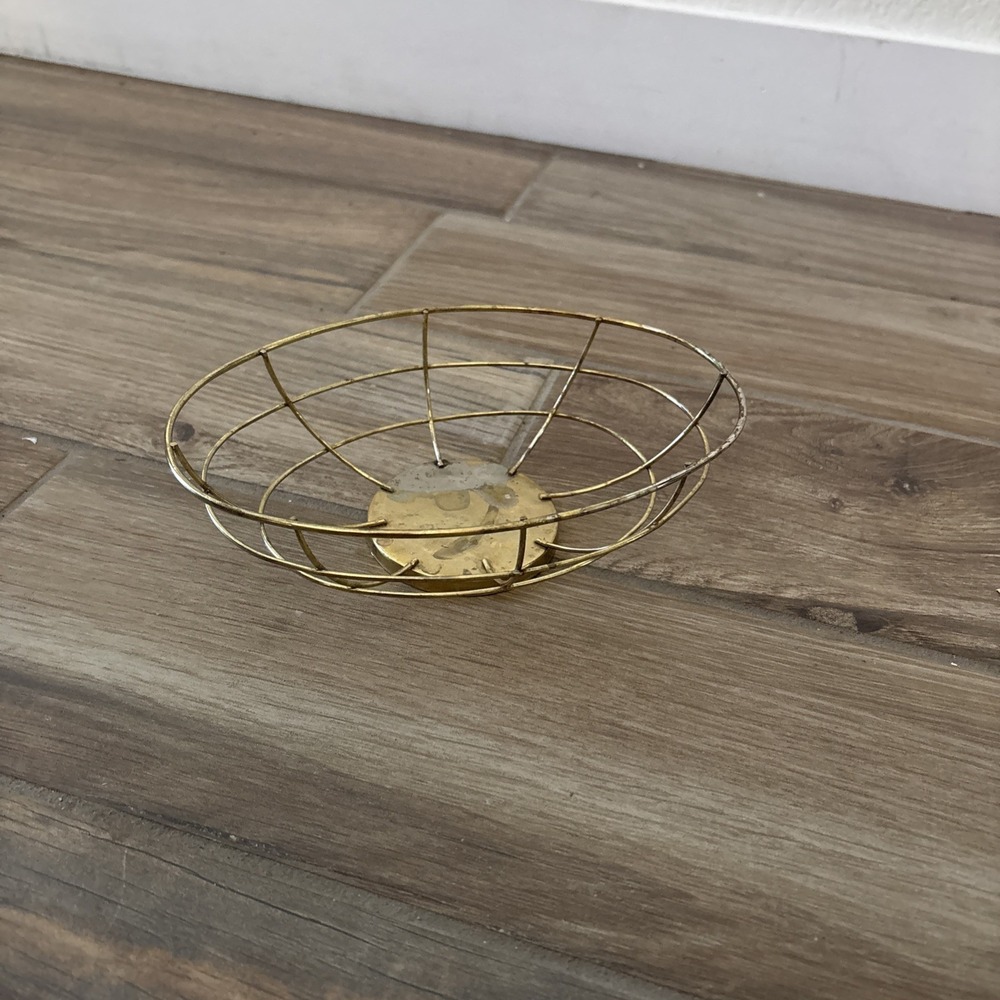 Vintage Gold Tone Basket Brass Colored 8"